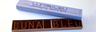 cioccolatini a forma di lettere logo Lunableu